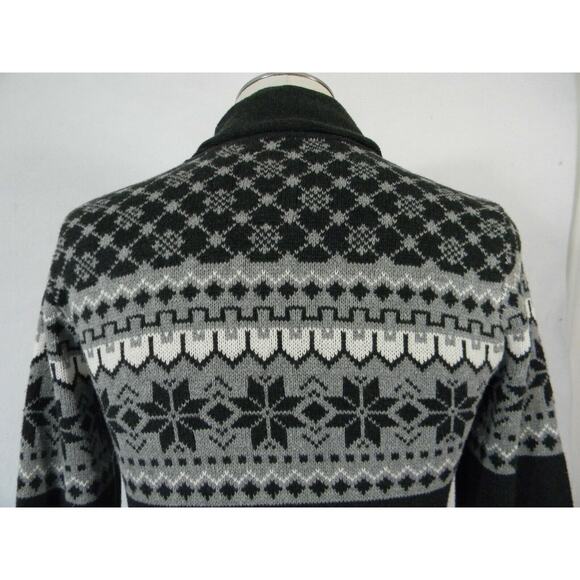 On The Byas cardigan Sweater men's small grey snowflake FairIsle - Picture 7 of 10